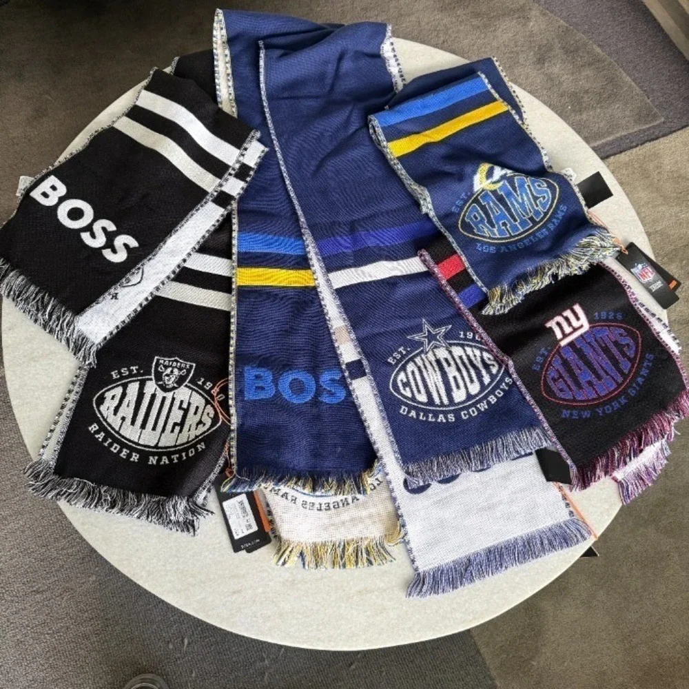 Hugo Boss X NFL RAIDERS Scarf, Wool-blend, new with tag, Made in‎ Italy